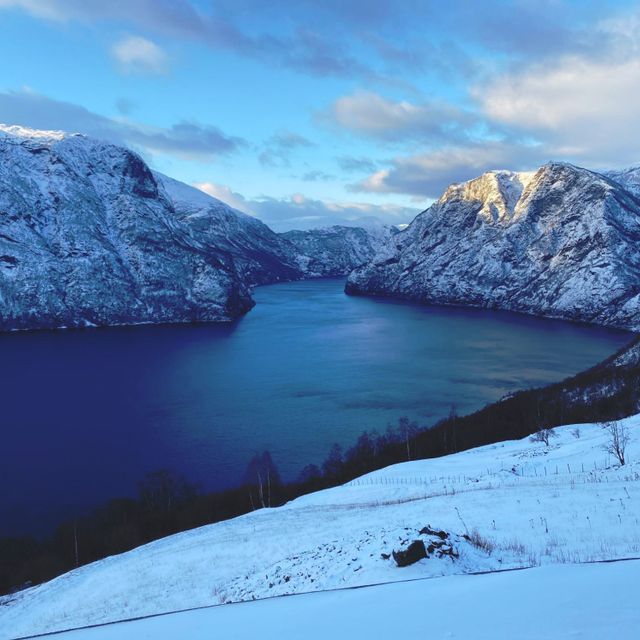 Nærøyfjorden view in the winter