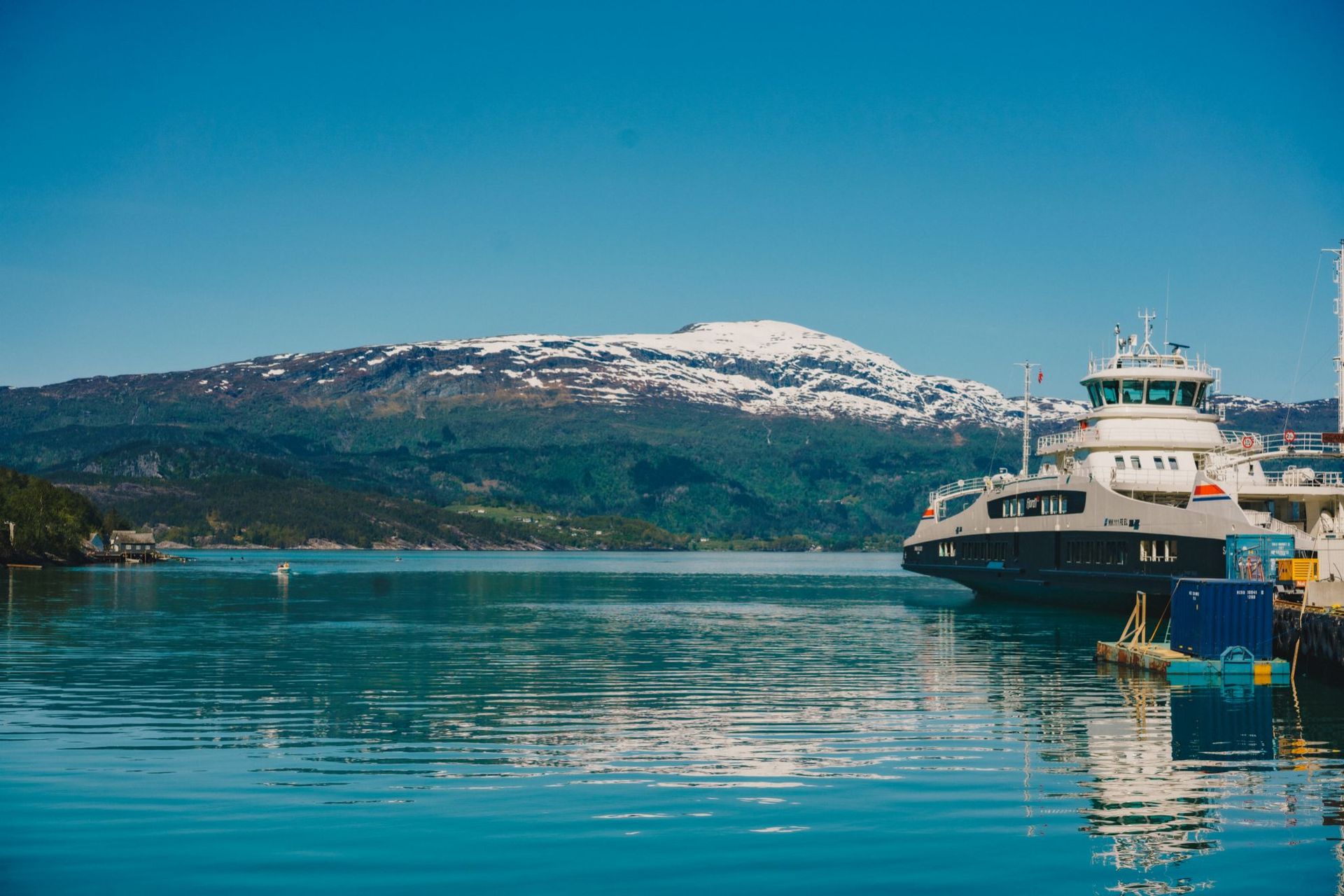 Ferry ride over Hardangerfjord to Jondal