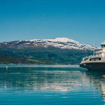 Ferry ride over Hardangerfjord to Jondal