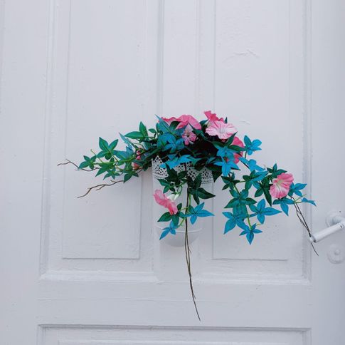 Flower on a door in Balestrand